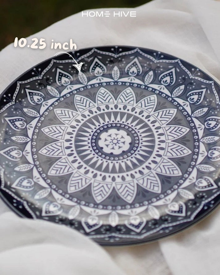 Dark Blue Indigo Bloom Dinner Plate