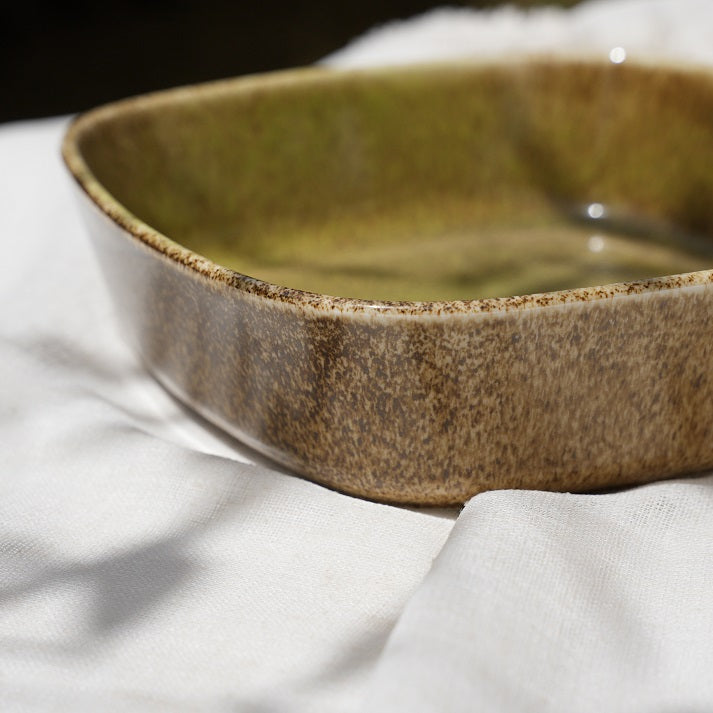 Olive Terrain Square Dish
