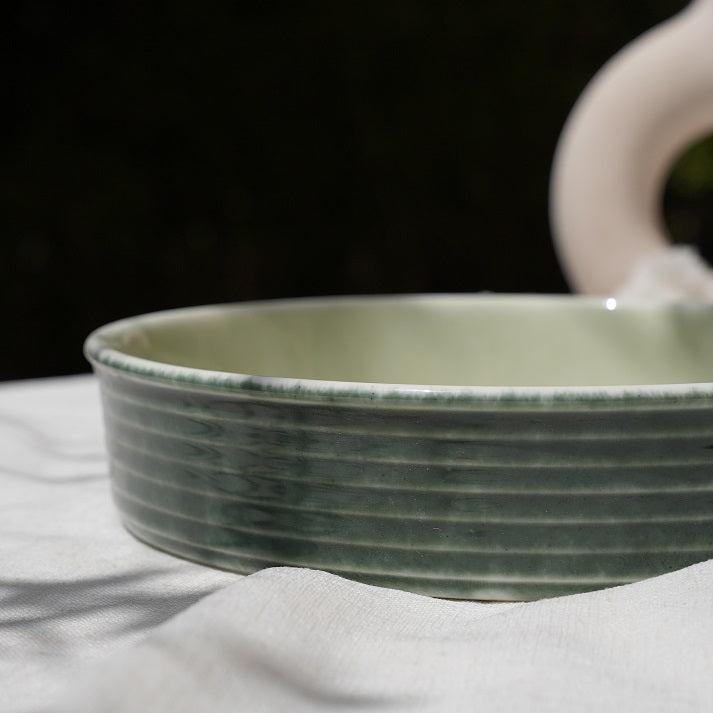 Soft Sage Round Casserole