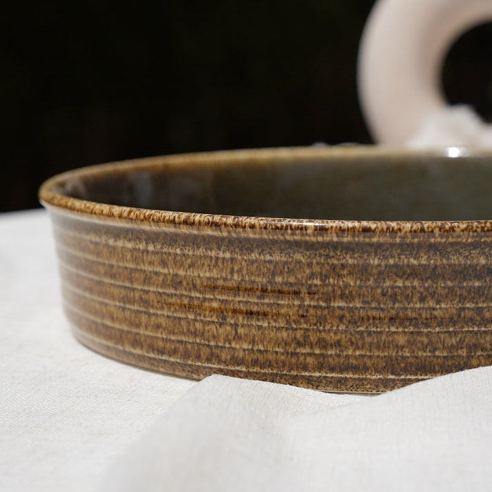 Ash Stone Round Casserole