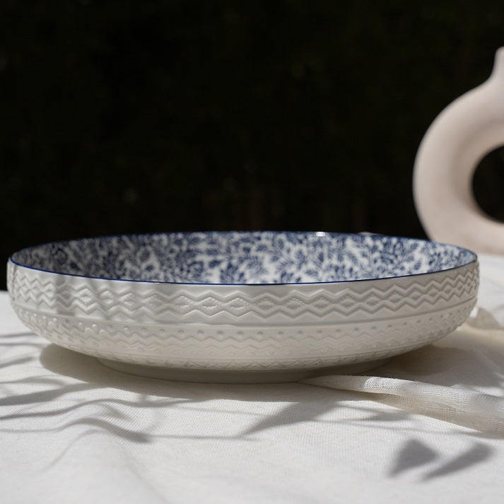 Blue Garden Serving Bowl