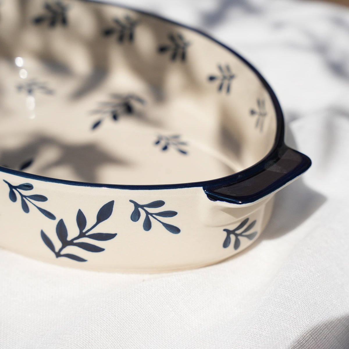 Olive Leaves Oval Baking Casserole