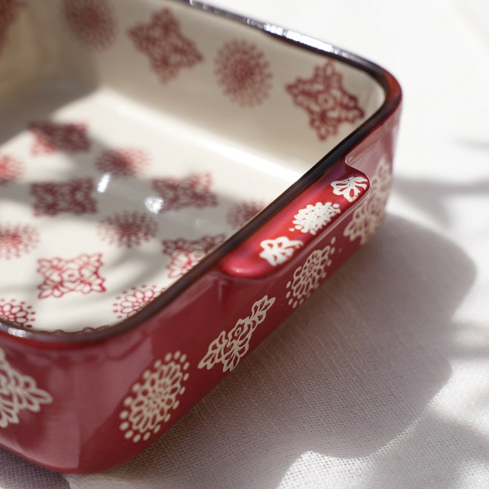 Scarlet Garden Square Baking Dish
