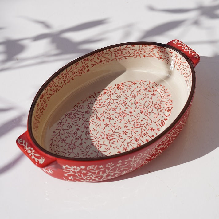 Vintage Garden Oval Casserole