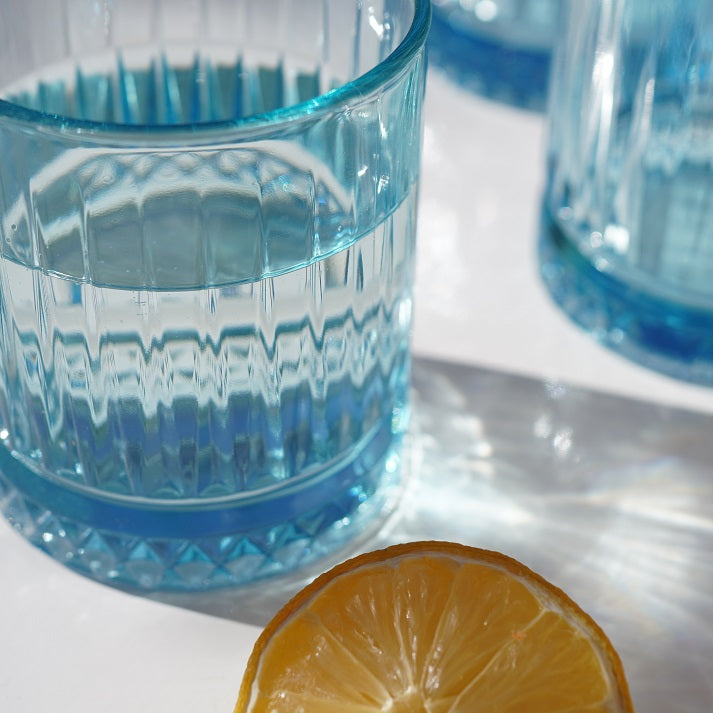 Crystal Sky Blue Tumbler Set (4 Pieces)