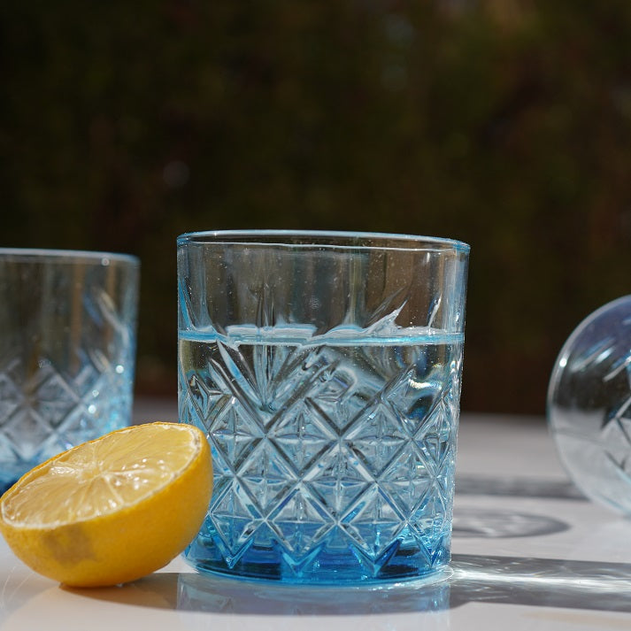 Blue Prism Ribbed Tumbler Set (4 Pieces)