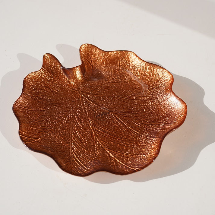 Midnight Leaf Serving Dish