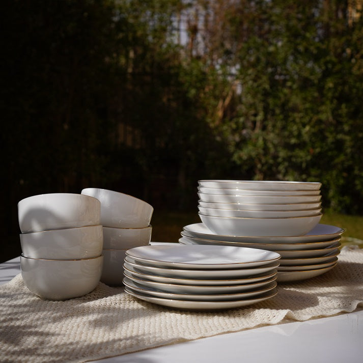 Ivory Line Dinner Set (24 Piece)