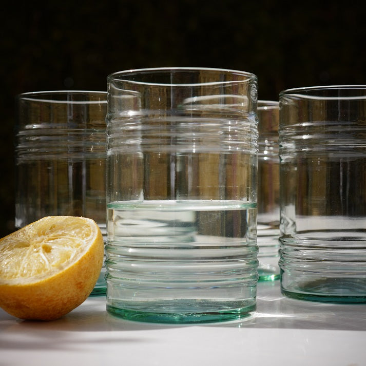 Stacked Ribbed Glasses (4 Pieces)