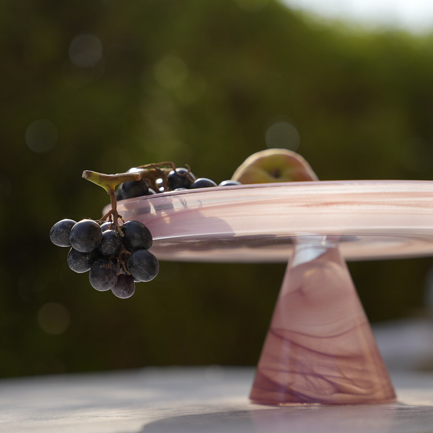 Blush Swirl Glass Plate