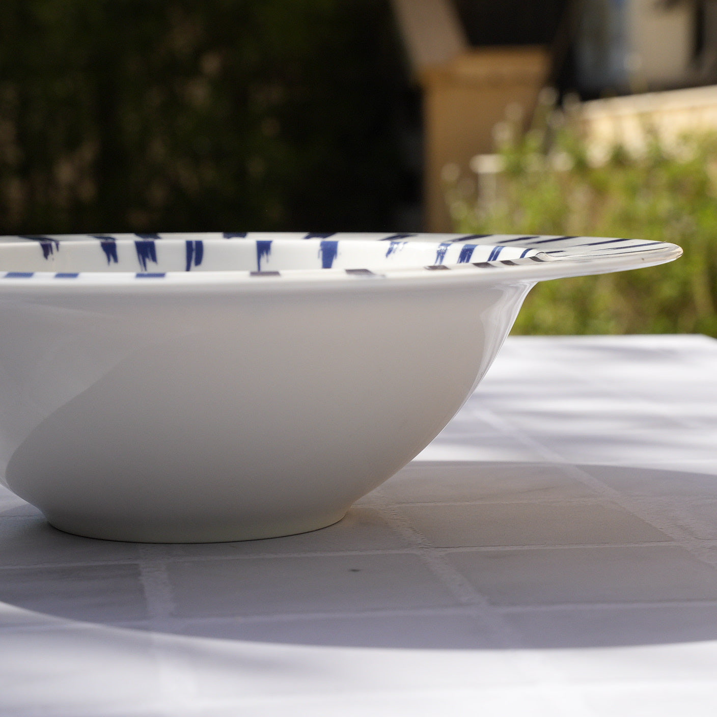 Indigo Brushstroke Serving Bowl
