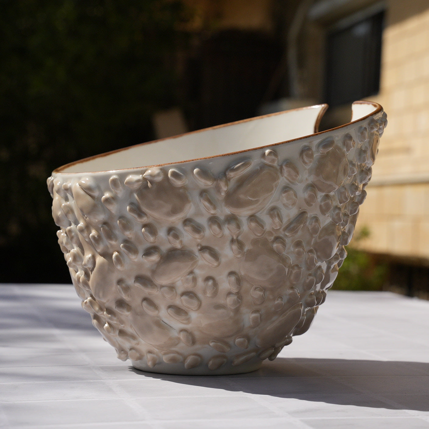 Ivory Pebble Salad Bowl