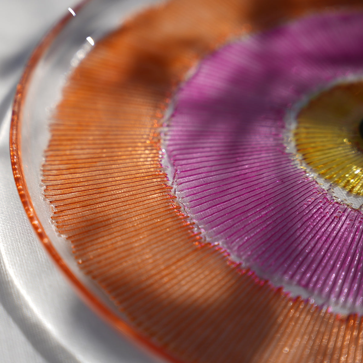 Sunset Bloom Glass Plate