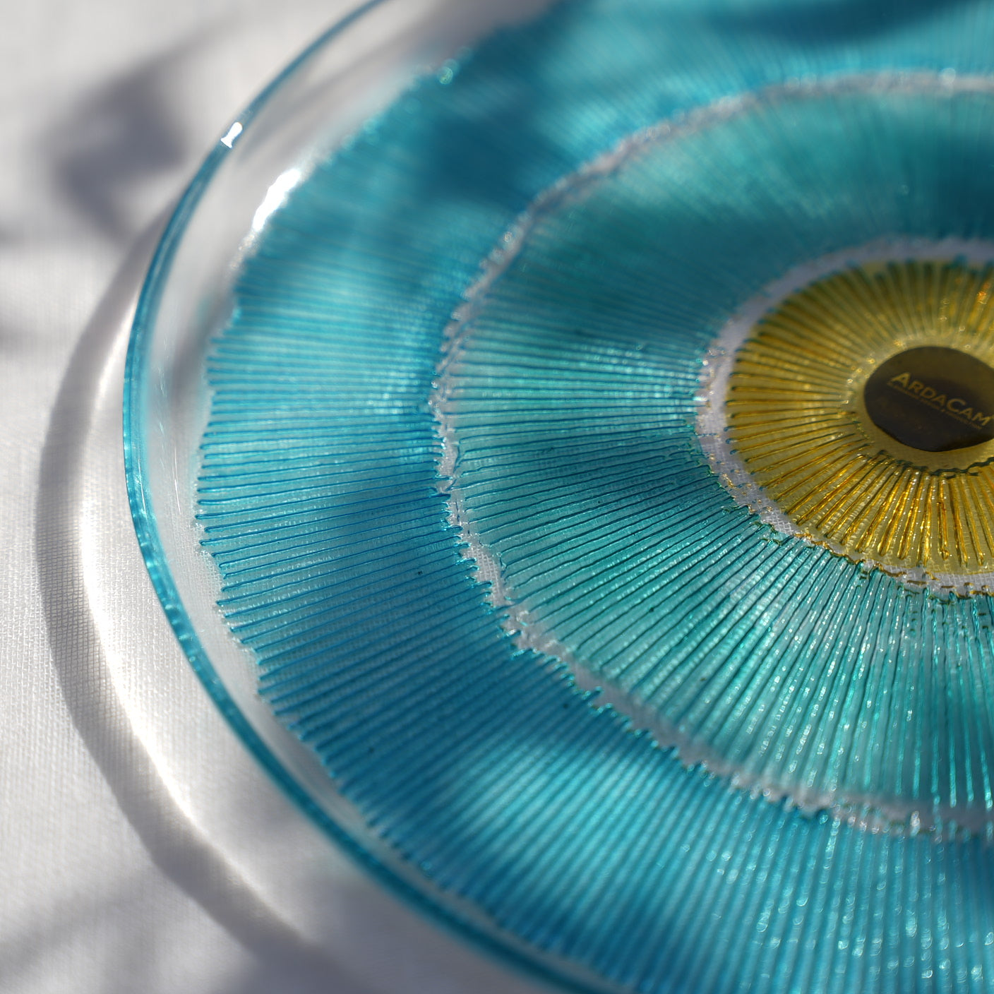 Aqua Halo Glass Plate