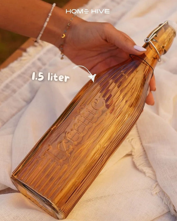 Amber Glass Bottle with Clip Lid