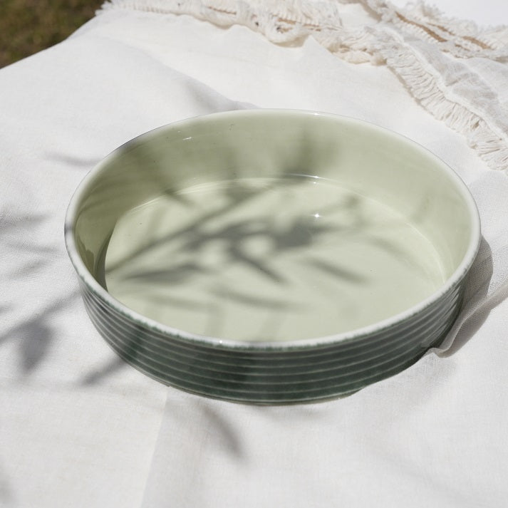 Soft Sage Round Casserole