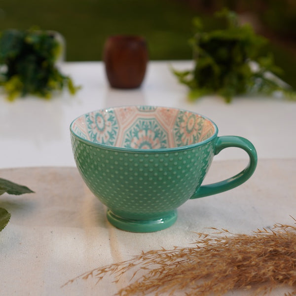 Mint Bloom Vintage Teacup