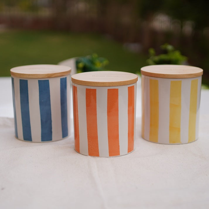 Candy Stripe Ceramic Canister Set