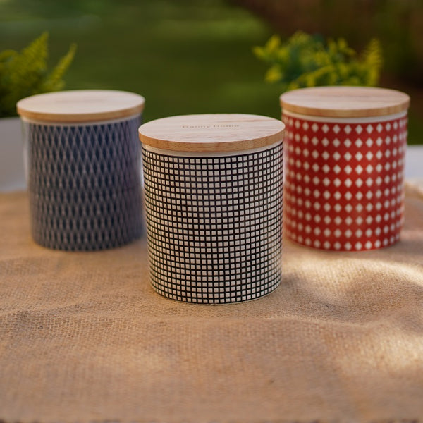Geometric Porcelain Canisters