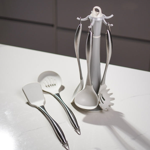 Chrome Wave Utensil Carousel Set