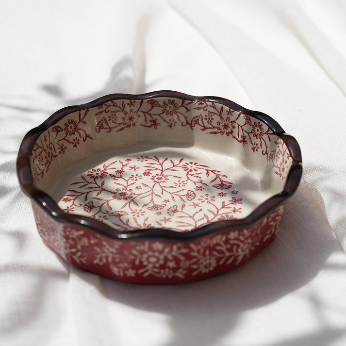 Scarlet Garden Deep Baking Dish