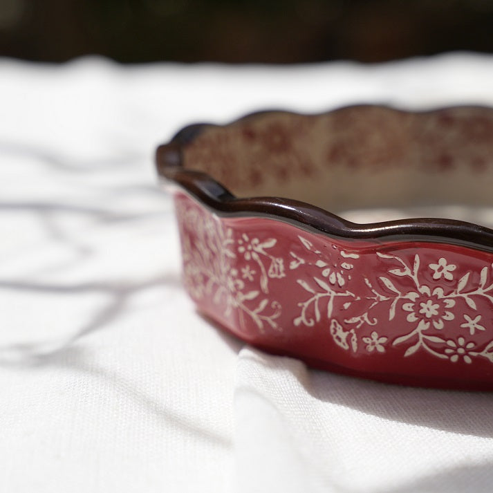 Scarlet Garden Deep Baking Dish