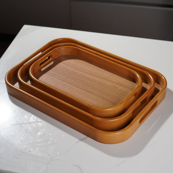 rustic wooden tray (3 pieces)