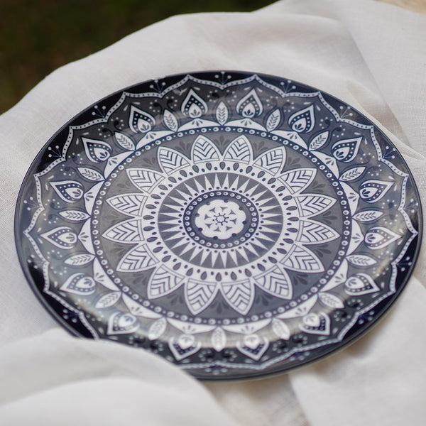 Dark Blue Indigo Bloom Dinner Plate
