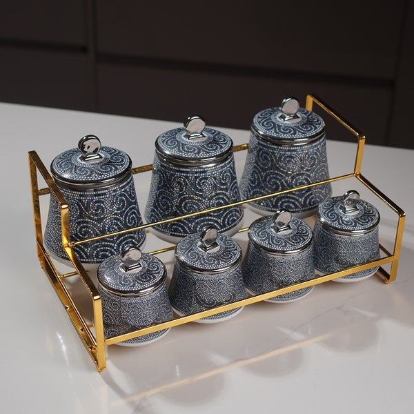 Midnight Swirl Spice Jar Set (7 pieces)