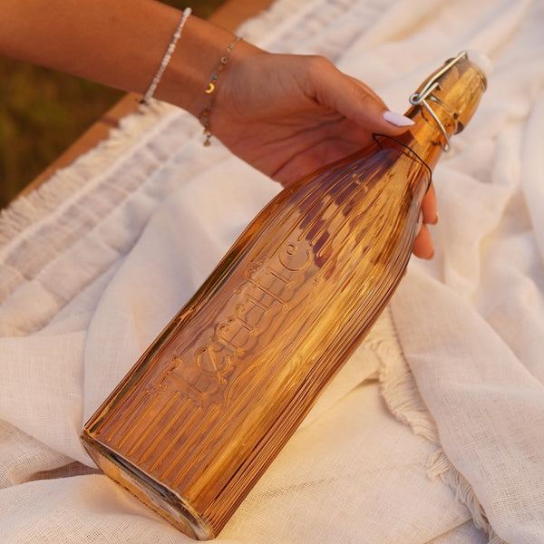 Amber Glass Bottle with Clip Lid