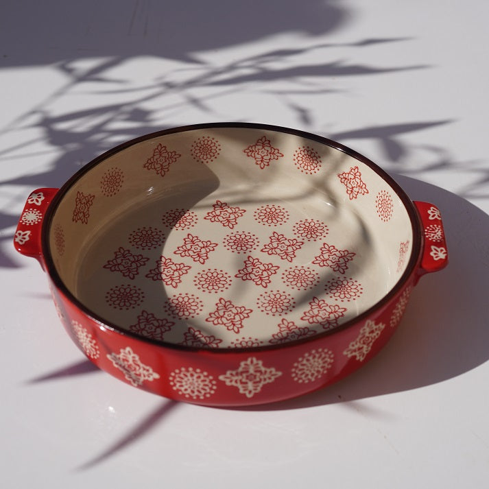 Rustic Bloom Oval Casserole