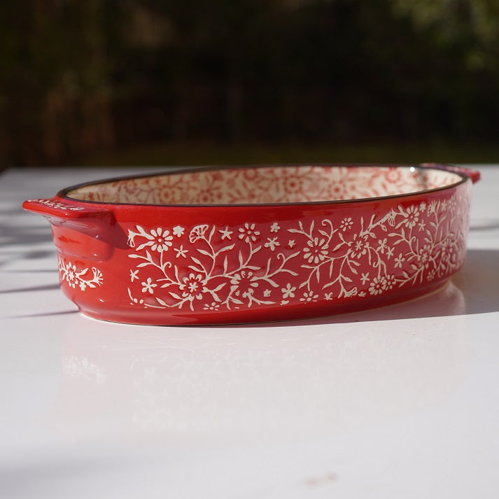Vintage Garden Oval Casserole