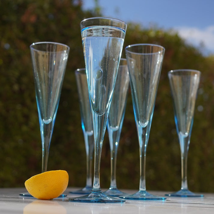 Ocean Mist Champagne Flute Set (6 Pieces)