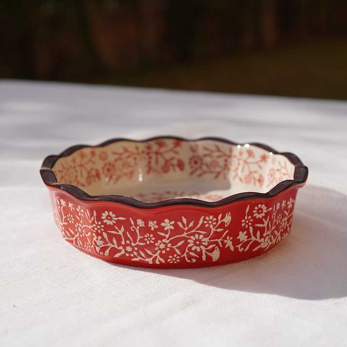 Scarlet Garden Deep Baking Dish