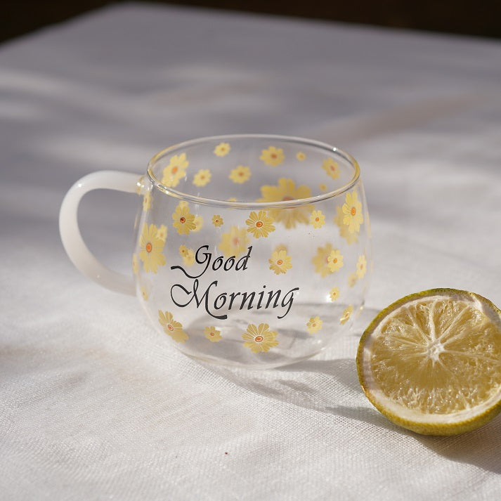 Morning Floral Glass Mug