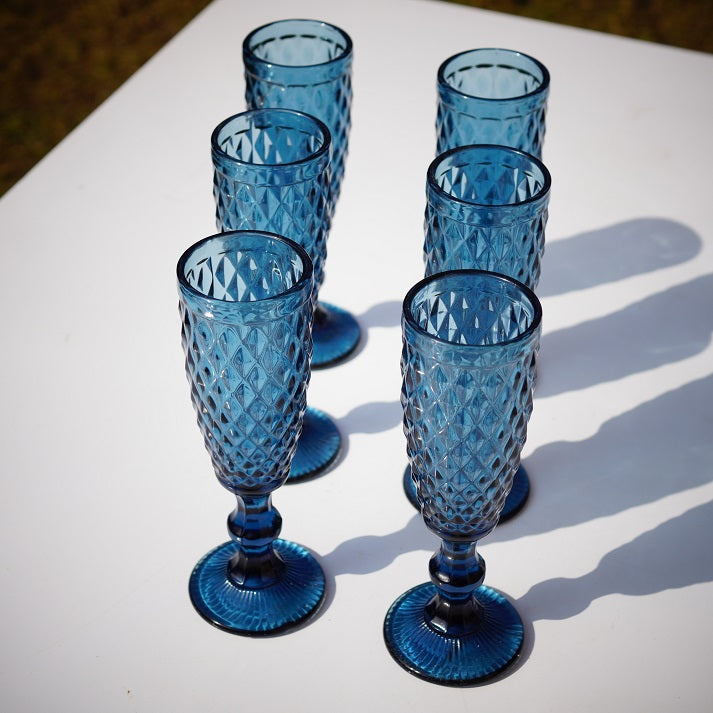 Lattice Stemmed Glass Set (6 Pieces)