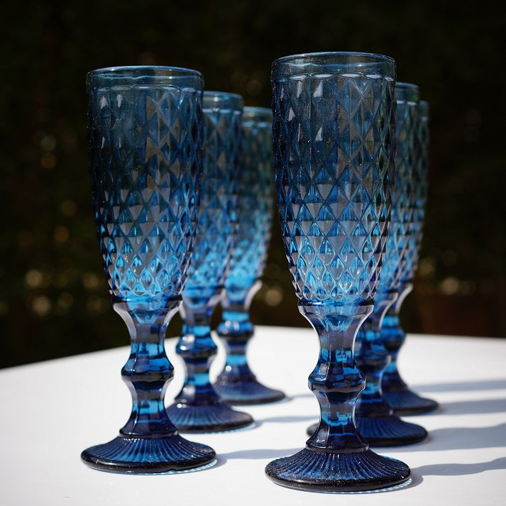 Lattice Stemmed Glass Set (6 Pieces)