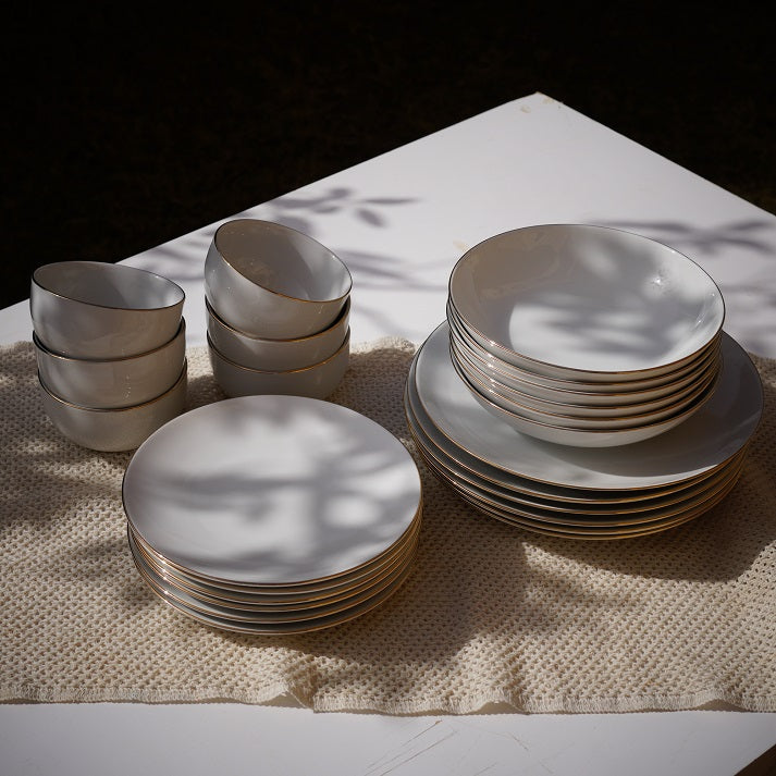 Ivory Line Dinner Set (24 Piece)