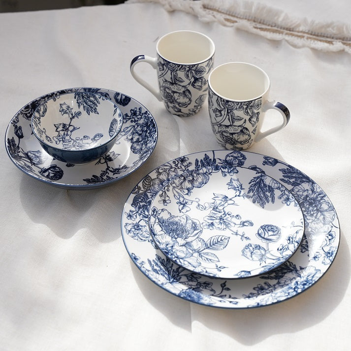 Blue Garden Dinner Set (30 Piece)