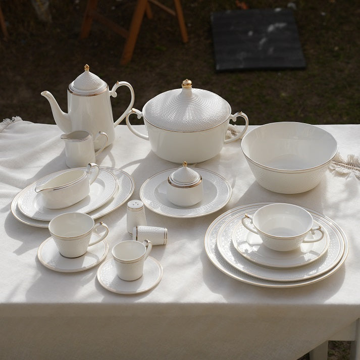 Royal Ivory Gold Dinner Set (59 Piece)