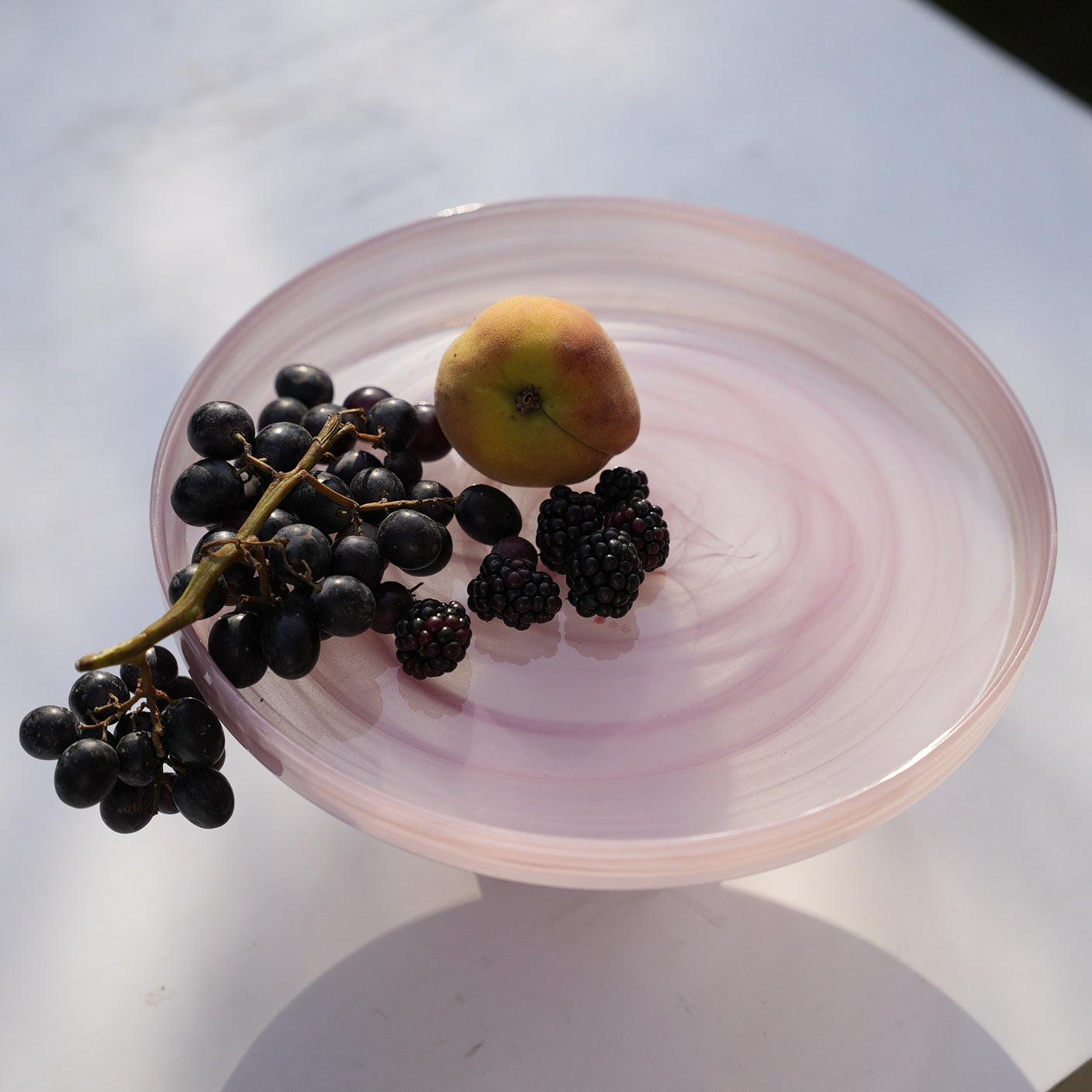 Blush Swirl Glass Plate