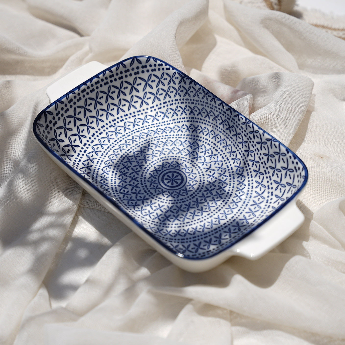 Floral Blue x white casserole