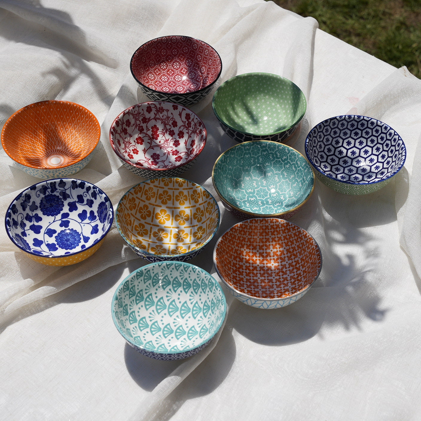Moroccan Texture Small Bowl Set (Set of 10)