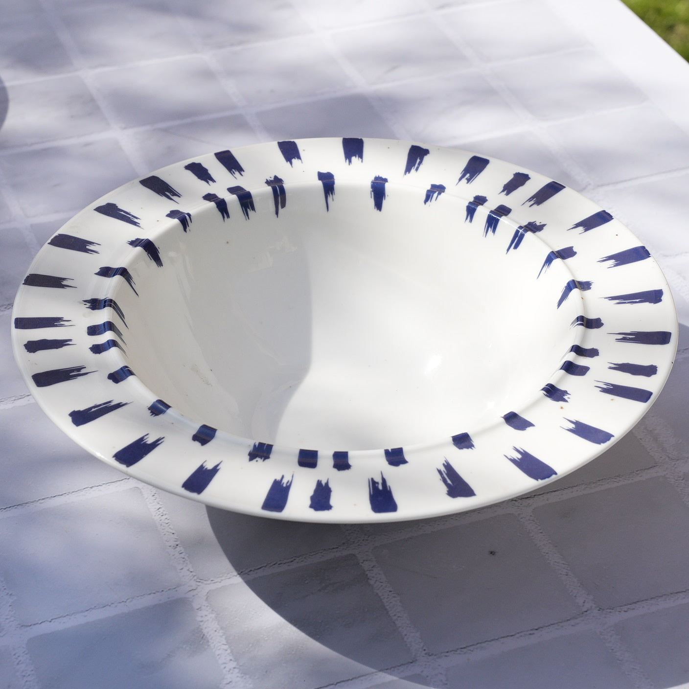 Indigo Brushstroke Serving Bowl