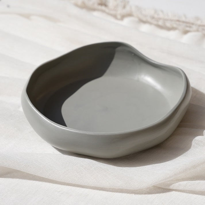 Grey stone serving bowl