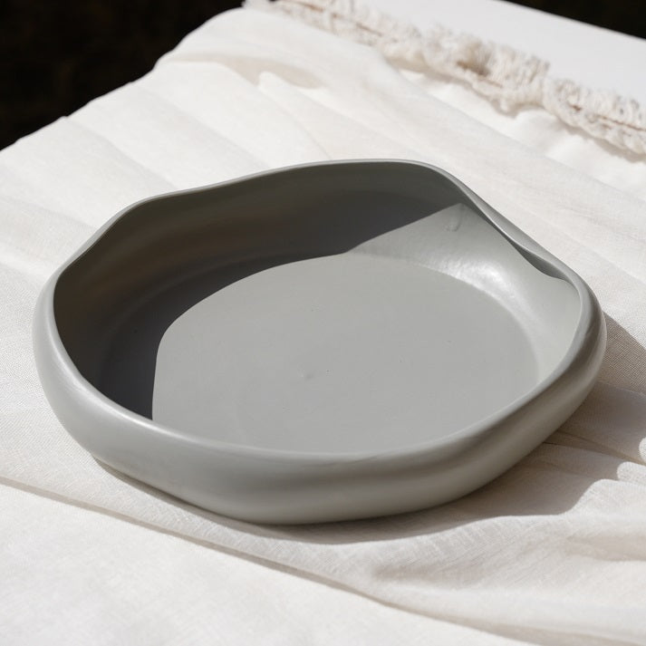 Grey stone serving bowl