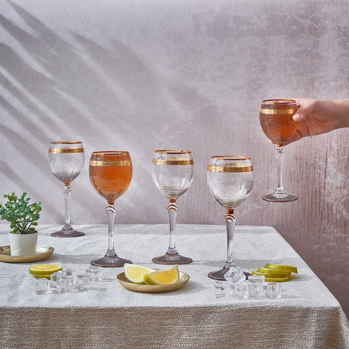 Gold-Rimmed Elegance Wine Glass Set