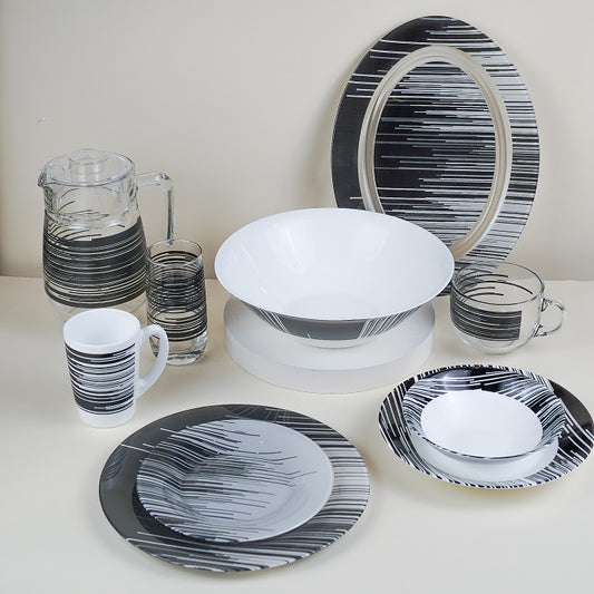 Black-white dinner set