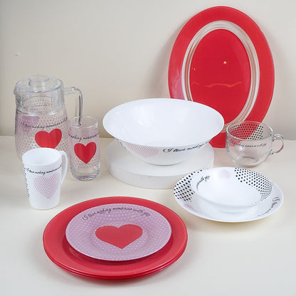 love-red dinner set