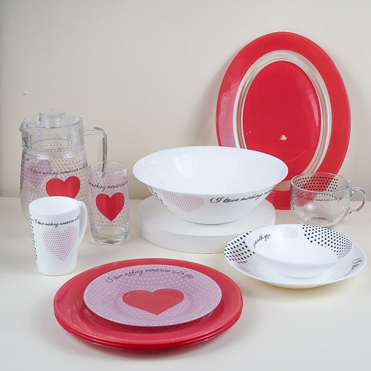 love-red dinner set